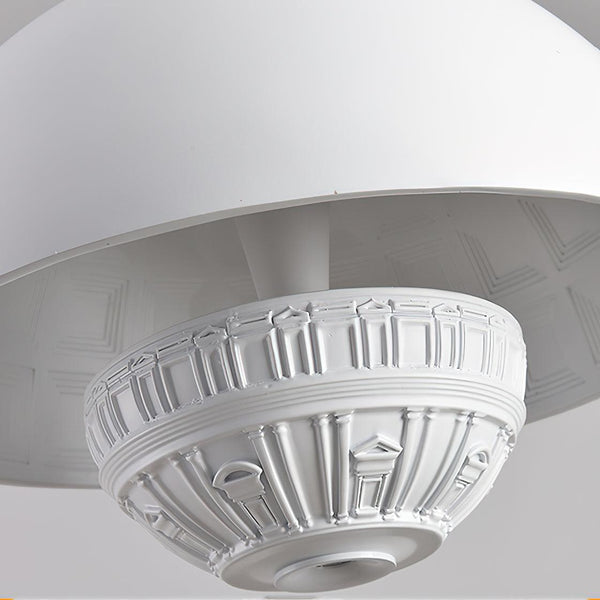 modern matte white resin saucer pendant lamp