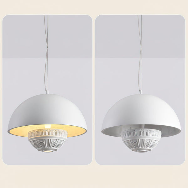 modern matte white resin saucer pendant lamp