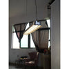 modern metallic cage clear glass pendant light