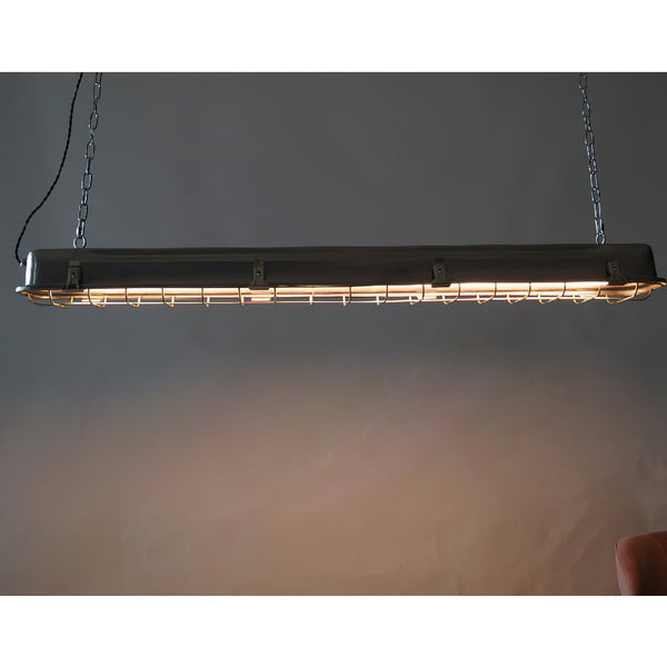 modern metallic cage clear glass pendant light