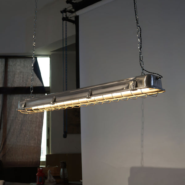 modern metallic cage clear glass pendant light