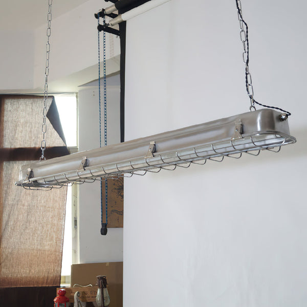modern metallic cage clear glass pendant light