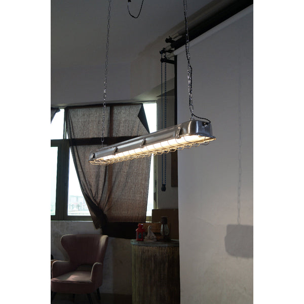 modern metallic cage clear glass pendant light