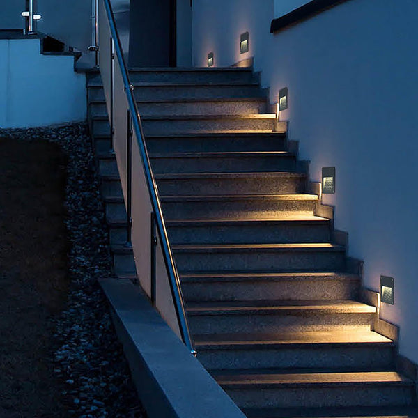 Modern Minimalist Waterproof Embedded Step Lights Wall Decorative Lamp For Outdoor Stairway