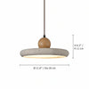 modern natural oak travertine disc pendant light