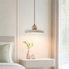 modern natural oak travertine disc pendant light