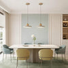 modern natural oak travertine disc pendant light