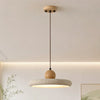 modern natural oak travertine disc pendant light