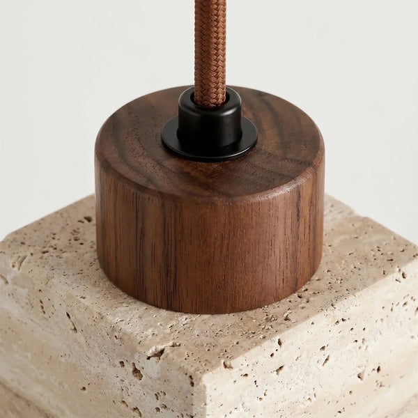 modern natural travertine stone mini pendant light for bedside