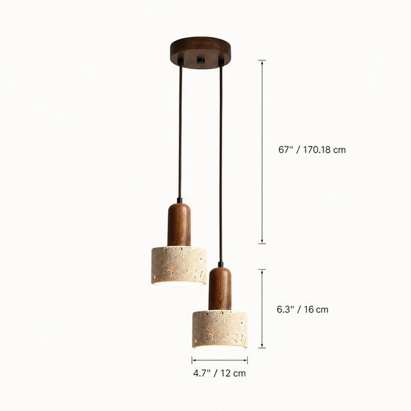 modern natural travertine stone pendant light