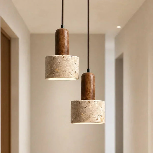 modern natural travertine stone pendant light