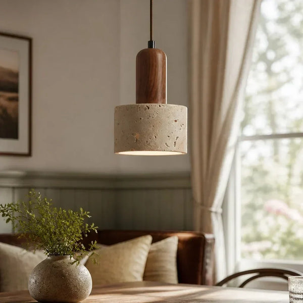 modern natural travertine stone pendant light