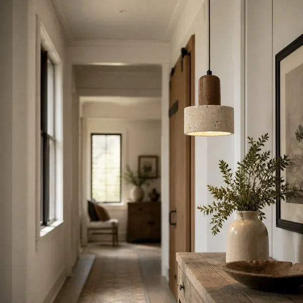 modern natural travertine stone pendant light