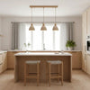 modern natural travertine wood dome pendant light