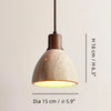 modern natural travertine wood dome pendant light