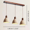 modern natural travertine wood dome pendant light