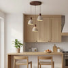 modern natural travertine wood dome pendant light