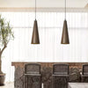 modern off white iron conical pendant light