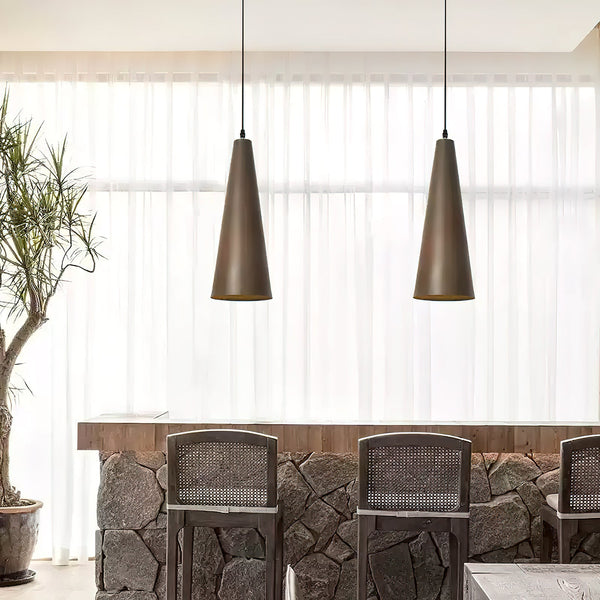 modern off white iron conical pendant light