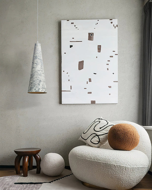 modern off white iron conical pendant light