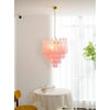 modern pink glass copper chandelier
