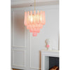 modern pink glass copper chandelier