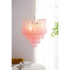 modern pink glass copper chandelier