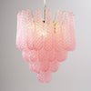 modern pink glass copper chandelier