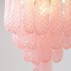 modern pink glass copper chandelier