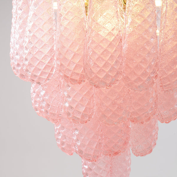 modern pink glass copper chandelier
