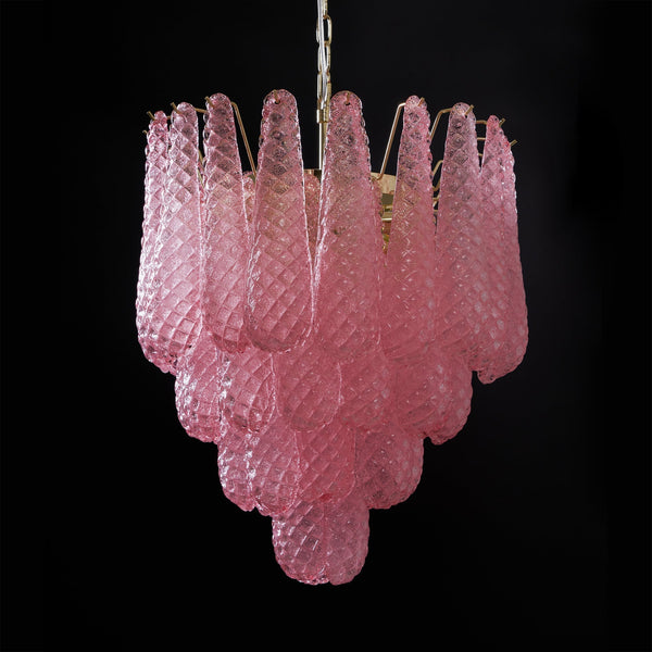 modern pink glass copper chandelier