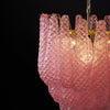 modern pink glass copper chandelier