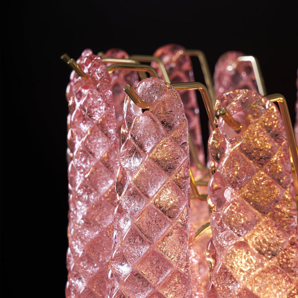 modern pink glass copper chandelier