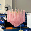 modern pink glass copper chandelier