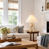 modern pleated travertine fabric table lamp