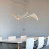 modern polished metal dna helix led chandelier