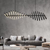 modern polished metal dna helix led chandelier