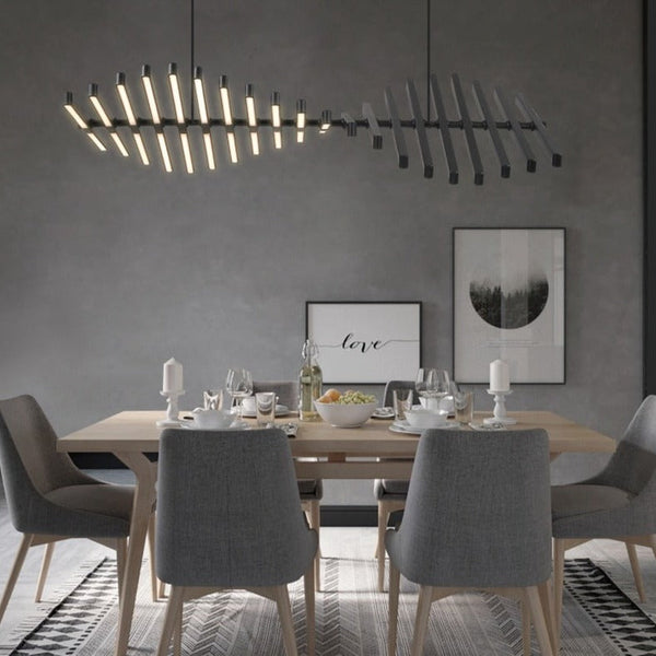 modern polished metal dna helix led chandelier