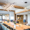 modern polished metal dna helix led chandelier