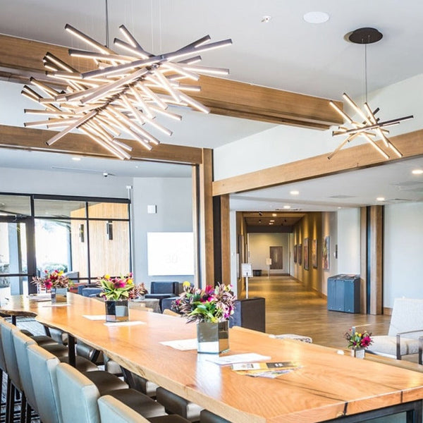 modern polished metal dna helix led chandelier