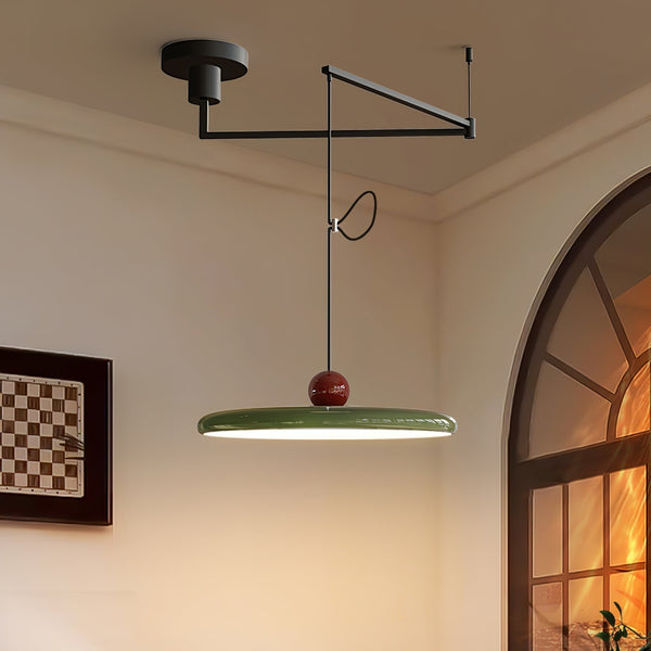 modern red green acrylic disk led pendant light