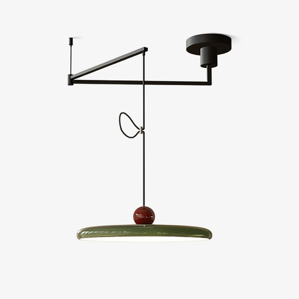 modern red green acrylic disk led pendant light