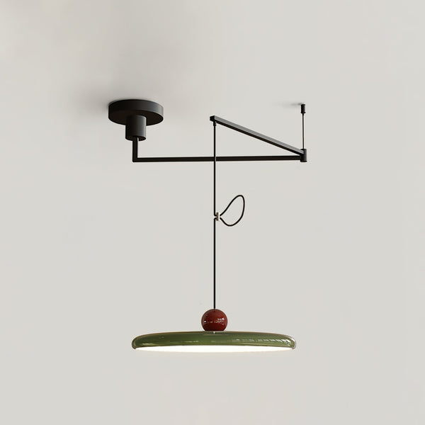 modern red green acrylic disk led pendant light