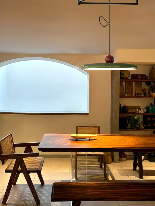 modern red green acrylic disk led pendant light