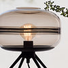 modern sea blue glass iron four leg table lamp