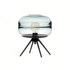 modern sea blue glass iron four leg table lamp