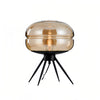 modern sea blue glass iron four leg table lamp