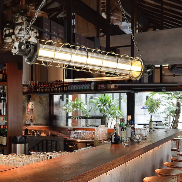 modern silver acrylic tube pendant lamp