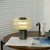 modern silver alabaster tiered obelisk table lamp