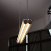 modern silver metal acrylic linear pendant light